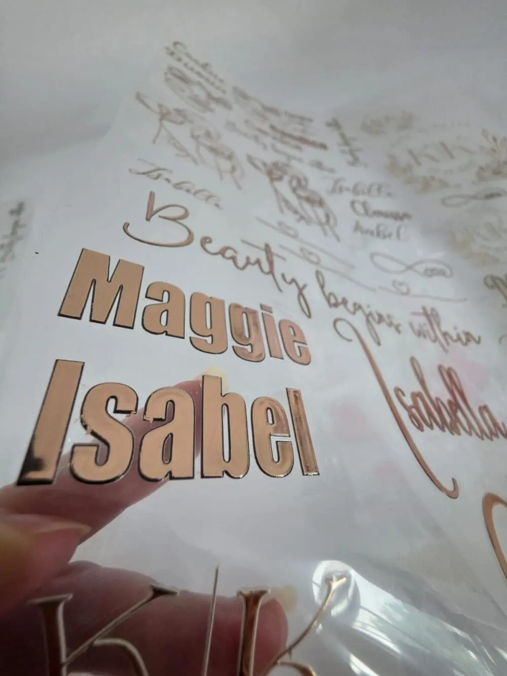 Foling Rose gold 3D UV DTF Stickers : FOILING A4 & A3 ROSE GOLD Customised Stickers (Gang Sheet Creator)