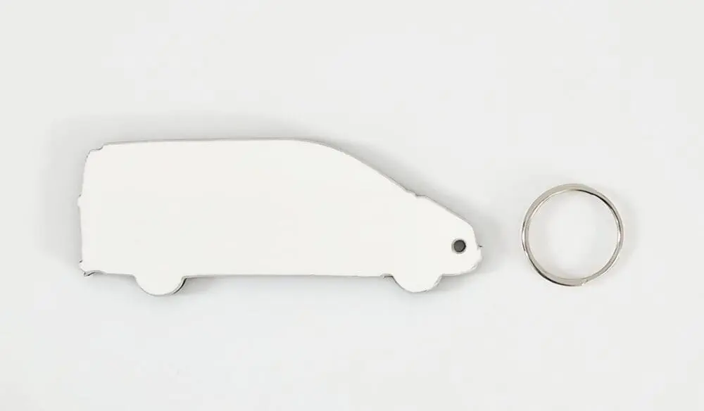 Laser Sublimation Blanks : Glossy MDF 3mm/5mm Single or Double Sided Sublimation Van Keychain with split keyring