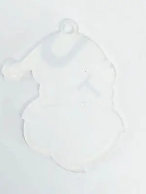 Subli;Clear Acrylic Santa Head Laser Sublimation Blanks : Subli-Acyrlic (with white coating) Christmas Hanging Ornaments : Father Christmas (3 or 4mm)