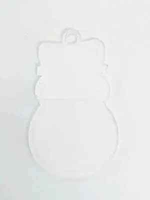 Subli;Clear Acrylic Snowman Laser Sublimation Blanks : Subli-Acyrlic (with white coating) Christmas Tree Shapes : Snowman (3 or 4mm)