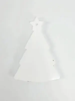 Subli;Clear Acrylic Tree Style 3 Laser Sublimation Blanks : Subli-Acyrlic (with white coating) Christmas Tree Shapes : Tree Style 3 with star (3mm or 4mm)