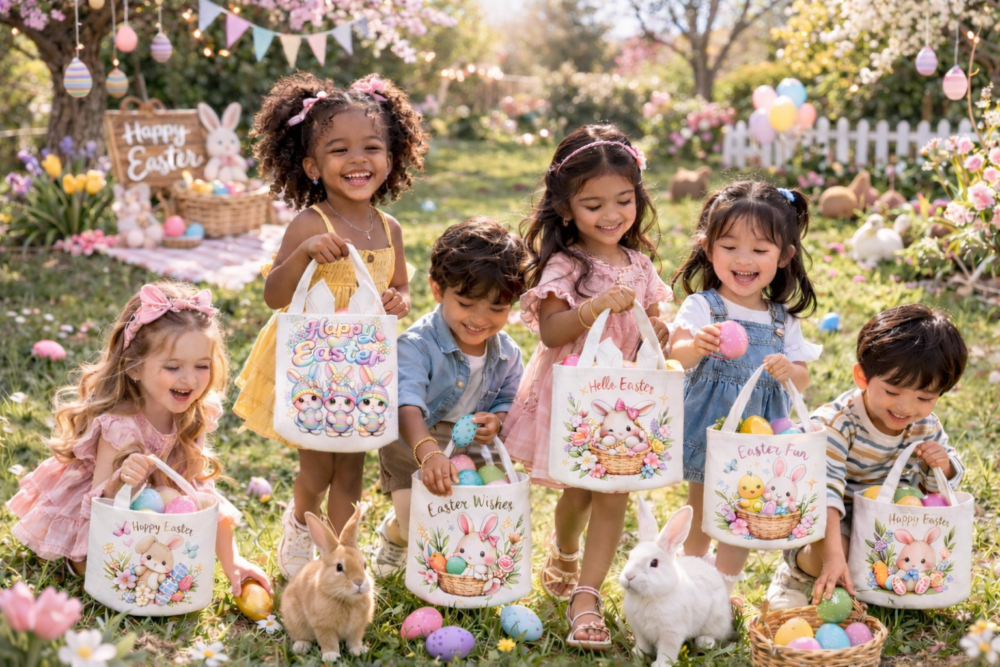 Sublimation Blanks : Easter Bunny WHITE Ears Sublimation Bags – Single or Pack of 5 (Locally crafted. Community‑supporting)