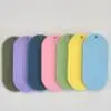 Laser Acrylic Shapes : Pastel Acrylic Range : Blank Oval Keychain with White Flower Charm