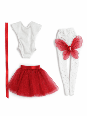 Ballet_Red_NB Goosey's Homemade Doll Fashion : Ballet Ballet Set (5 Pieces) : Red (Locally crafted. Community‑supporting)