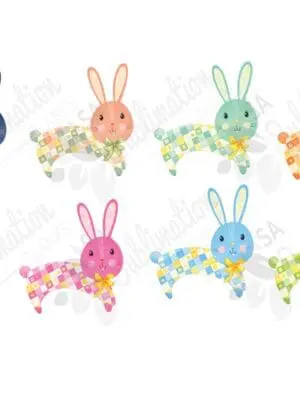 EB1_WM2 Design Corner : Patchwork Bunny Collection (EB1) - 8 Different Colour Variants