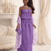 Goosey's Homemade Doll Fashion : Evening Plum Glam Set (EVN_3) (Locally crafted. Community‑supporting)