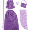 Goosey's Homemade Doll Fashion : Evening Plum Glam Set (EVN_3) (Locally crafted. Community‑supporting)