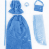 Goosey's Homemade Doll Fashion : Evening Sapphire Glam Set (EVN_6) (Locally crafted. Community‑supporting)