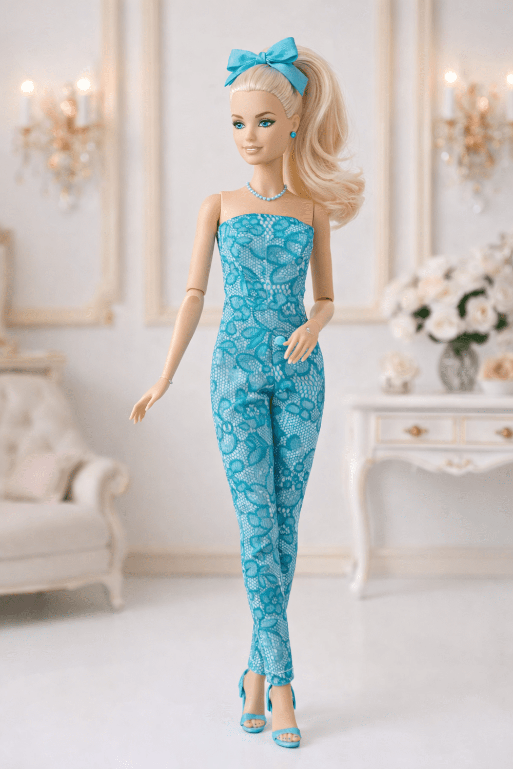 Goosey's Homemade Doll Fashion : Strapless Jumpsuit Set (JPS_4) (Locally crafted. Community‑supporting)