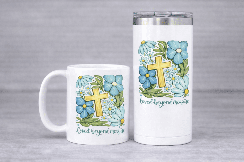 Design Corner : “Loved Beyond Measure” Floral Christian Cross Design (LBM) - 6 Different Colour Variants