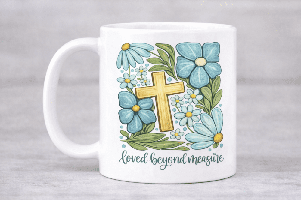 Design Corner : “Loved Beyond Measure” Floral Christian Cross Design (LBM) - 6 Different Colour Variants