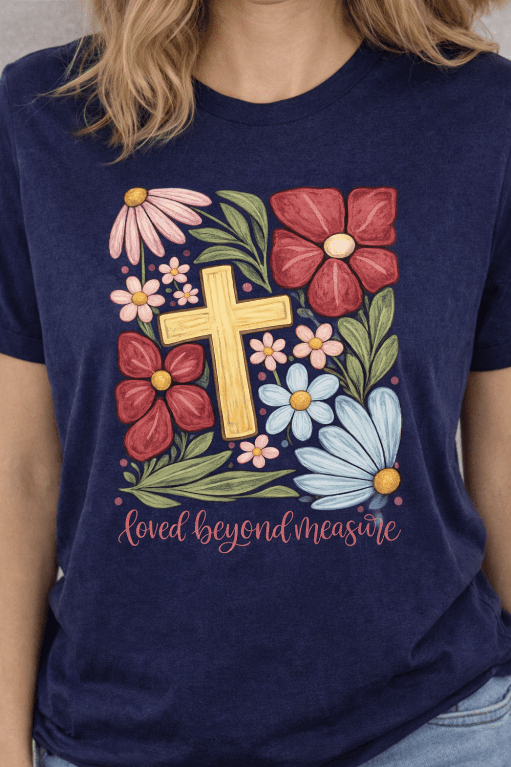Design Corner : “Loved Beyond Measure” Floral Christian Cross Design (LBM) - 6 Different Colour Variants