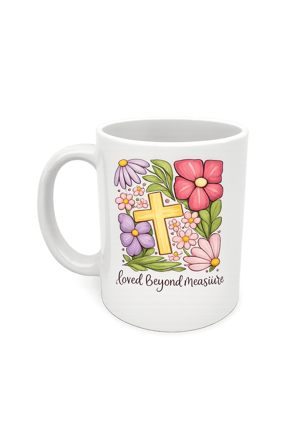 3D UV Stickers : A4 “Loved Beyond Measure” Floral Christian Cross Design (LBM) - 6 Colour Variations