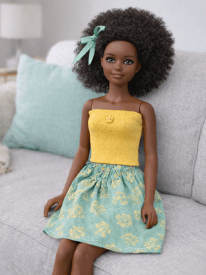 SKT_TUB8A Goosey's Homemade Doll Fashion : Skirt & Strapless Tube Top Set (SKT_TUB_8) (Locally crafted. Community‑supporting)