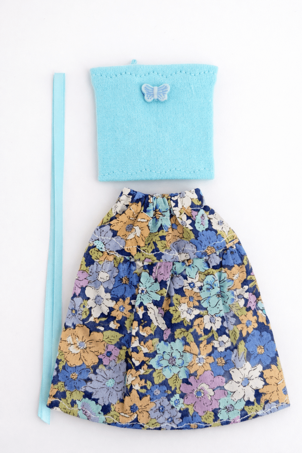 Goosey's Homemade Doll Fashion : Skirt & Strapless Tube Top Set (SKT_TUB_2) (Locally crafted. Community‑supporting)