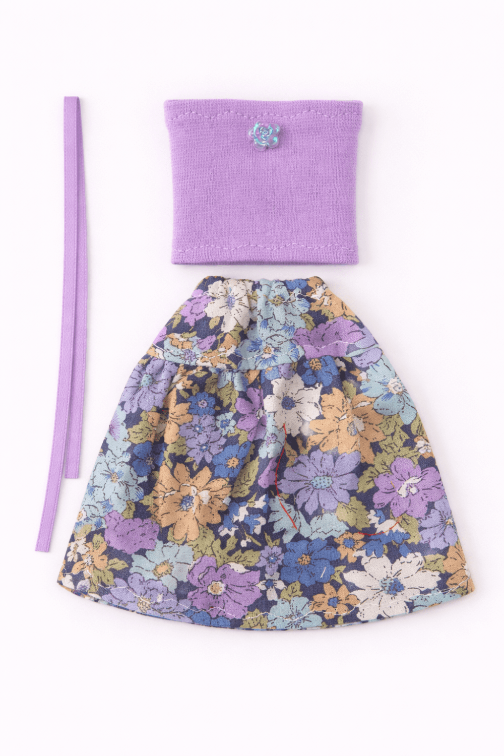 Goosey's Homemade Doll Fashion : Skirt & Strapless Tube Top Set (SKT_TUB_2) (Locally crafted. Community‑supporting)