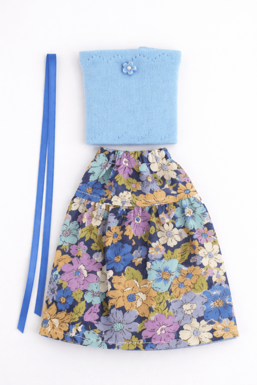 Goosey's Homemade Doll Fashion : Skirt & Strapless Tube Top Set (SKT_TUB_2) (Locally crafted. Community‑supporting)