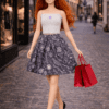 Goosey's Homemade Doll Fashion : Skirt & Strapless Tube Top Set (SKT_TUB_5) (Locally crafted. Community‑supporting)