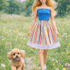 Goosey's Homemade Doll Fashion : Skirt & Strapless Tube Top Set (SKT_TUB_6) (Locally crafted. Community‑supporting)