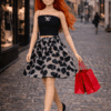 Goosey's Homemade Doll Fashion : Skirt & Strapless Tube Top Set (SKT_TUB_7) (Locally crafted. Community‑supporting)