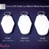 Laser Sublimation Blanks : 2mm Subli Lux Motel Keychain + 30mm Silver Split Keyring