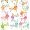 3D UV Stickers : A4 Patchwork Bunny Collection (EB1) – 8 Different Colour Variants