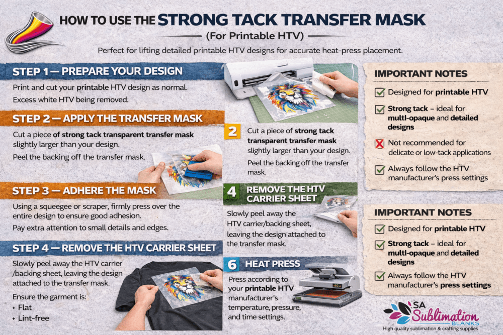 MO_TransferMask_Instructonsextended Transfer Mask/Tape : Transfer Mask for Multi-Opaque Printable HTV (A4 & A3)