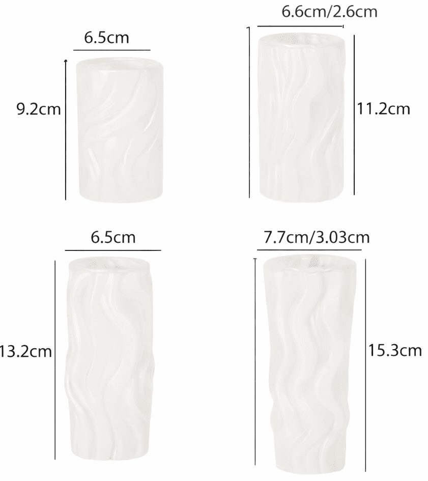 Silicone Mould : 4 Piece Wave Cylindrical Candle Mould Set (Wave_Cyl_CM)