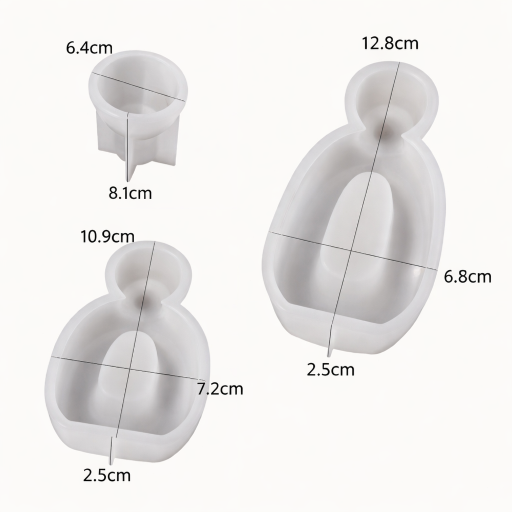 Silicone Mould : Abstract 3-Piece Human Silicone Mould Set (ABS-HS)