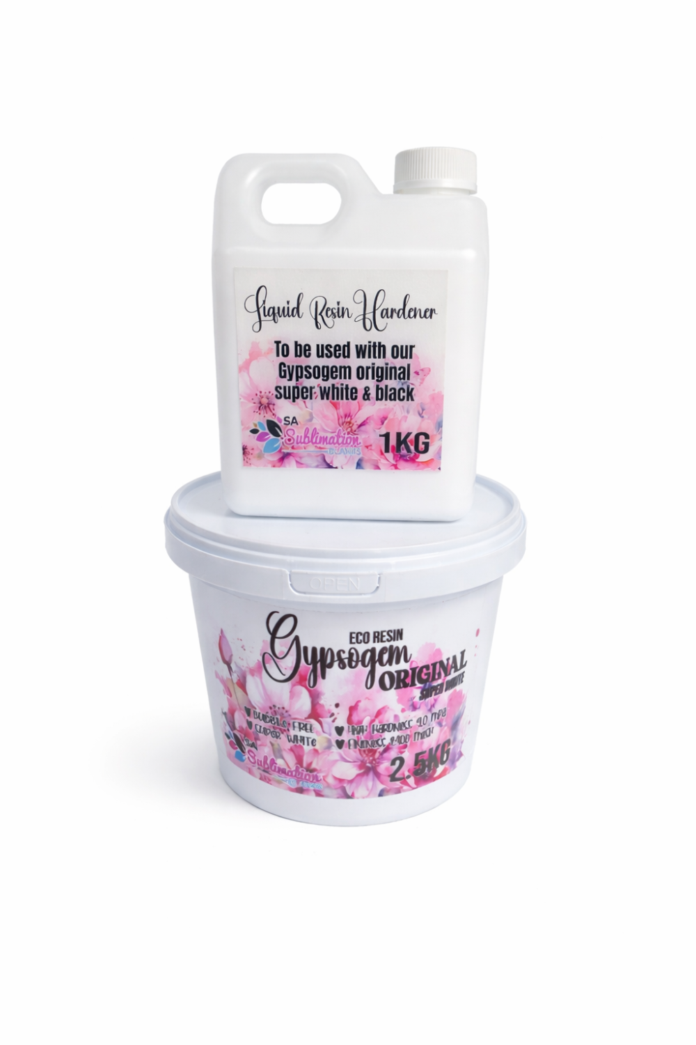 Gypsum Eco Resin : 3.5kg Combo Deal, 2.5kg Gypsogem Eco Resin Original Super White Powder +1l Hardener