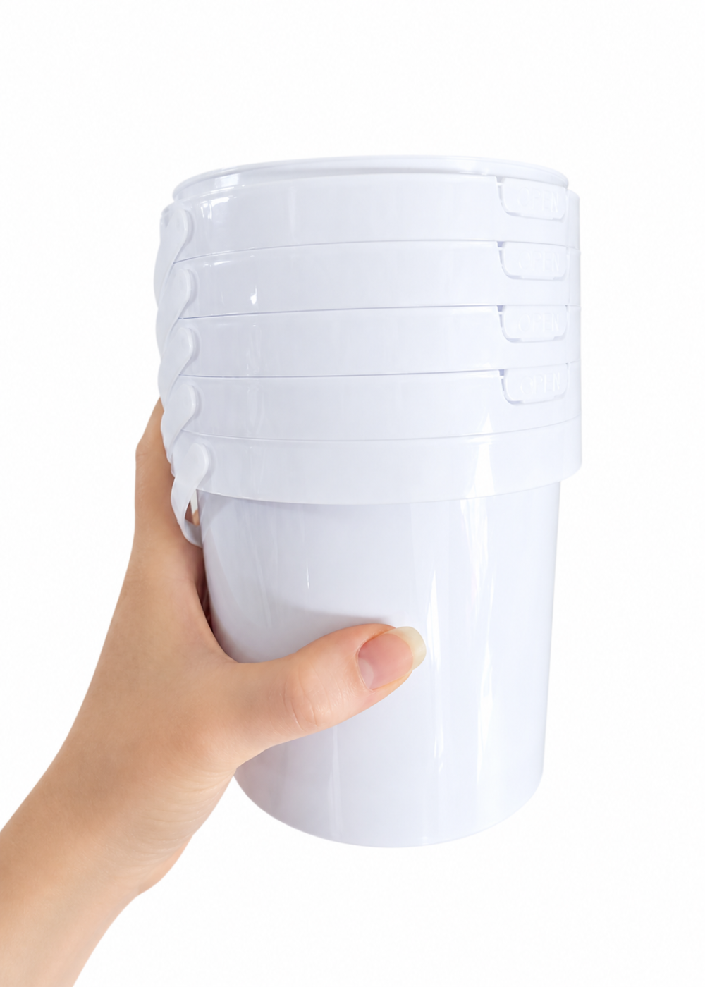 1l_Fino_Bucket_Setof5 Hand Storage Containers : 1l Bucket Fino White