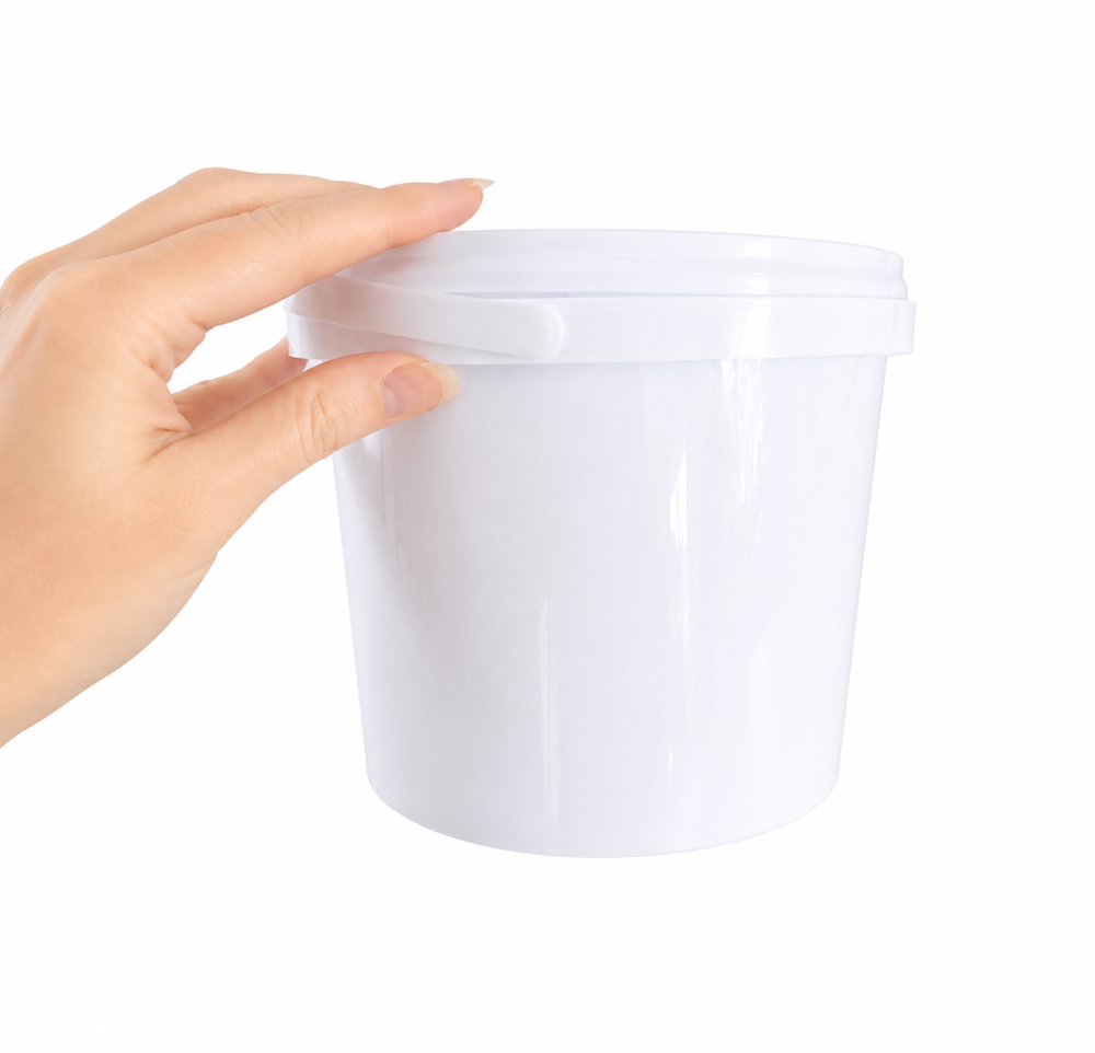 2.5L Fino Bucket SIngle Hand Storage Containers : 2.5l Bucket Fino White