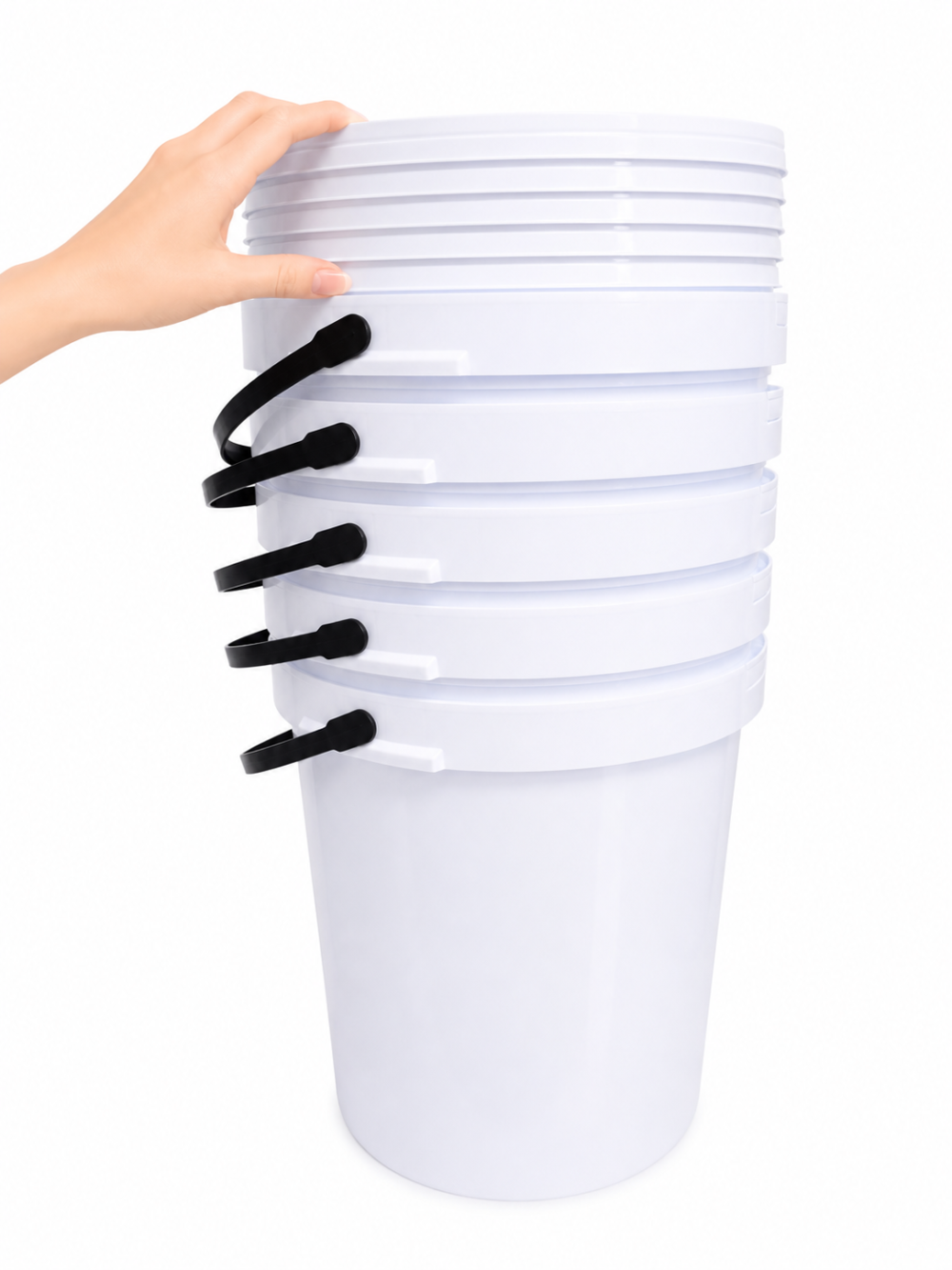 25L Titan Bucket Set of 5 Hand Storage Containers : 25l Bucket Titan White