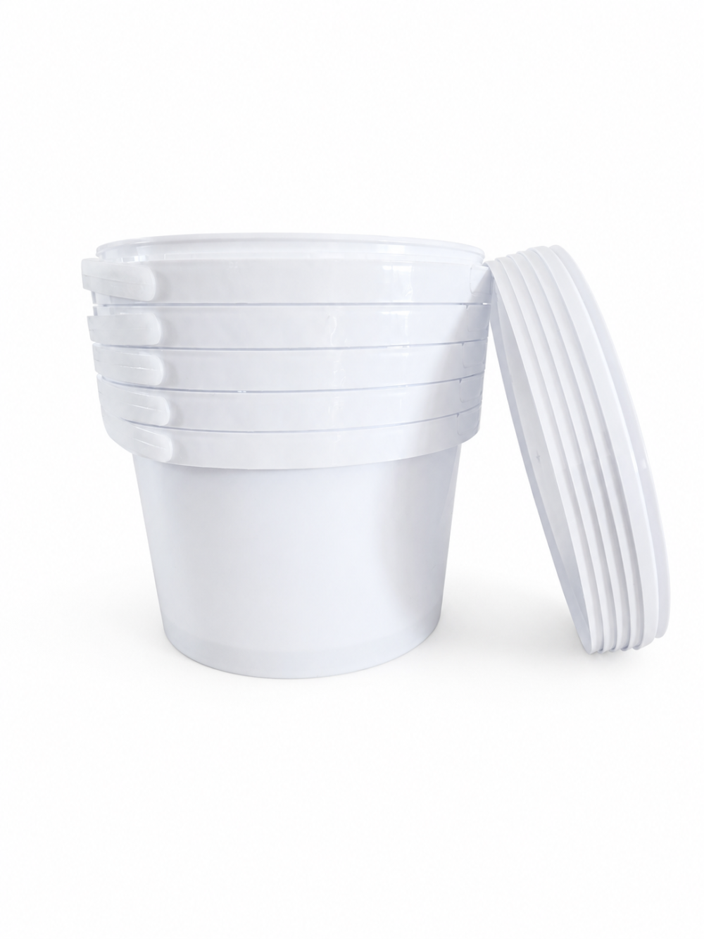 2L Fino Bucket_Set of 5 Storage Containers : 2l Bucket Fino White