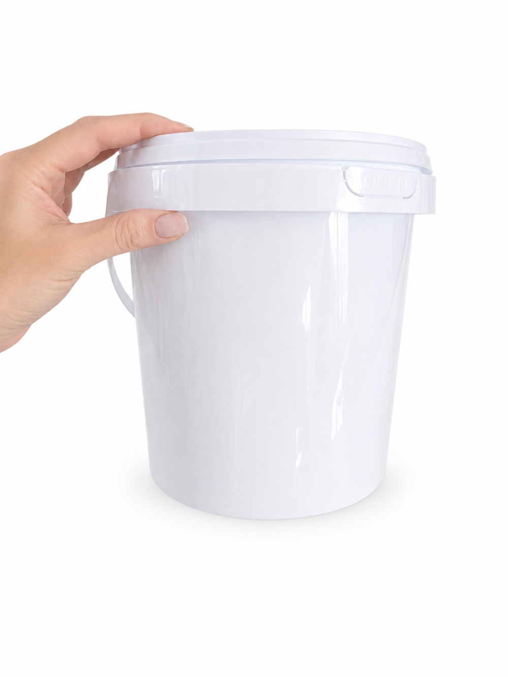 4l Fino Bucket SIngle Hand Storage Containers : 5l Bucket Fino White