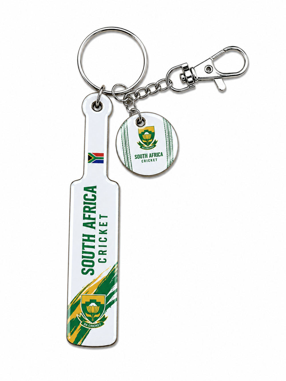 CB_MDF_MK4 Laser Sublimation Blanks : Blank, Sublimation MDF Cricket Bat & Ball with silver split keyring & chain