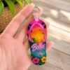 Laser Sublimation Blanks : Blank, 3mm Subli-Acylic Flip Flop Keychain with silver split keyring & clip