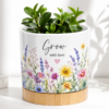 White Flower Pot With Wooden Inside Base (ZZ) ILS Sublimation Blanks : White Flower Pot With Wooden Base (ZZ)