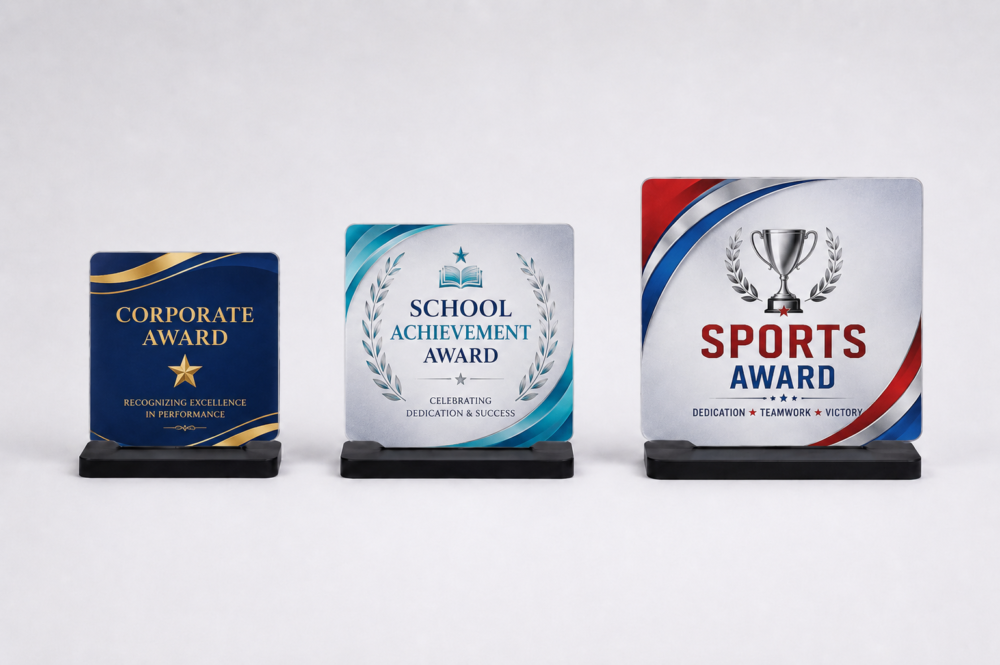 Laser Sublimation Blanks : DIY 3mm Super Glossy Sublimation MDF Square Style Award/Trophy (Small, Medium & Large)