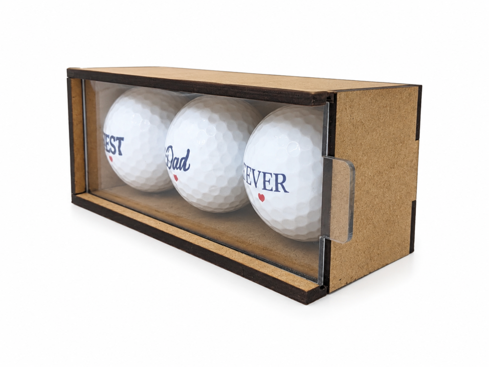 Best DAD Ever_2 Personalised Gifts : Best Dad Ever Golf Ball Gift Set with MDF Display Box