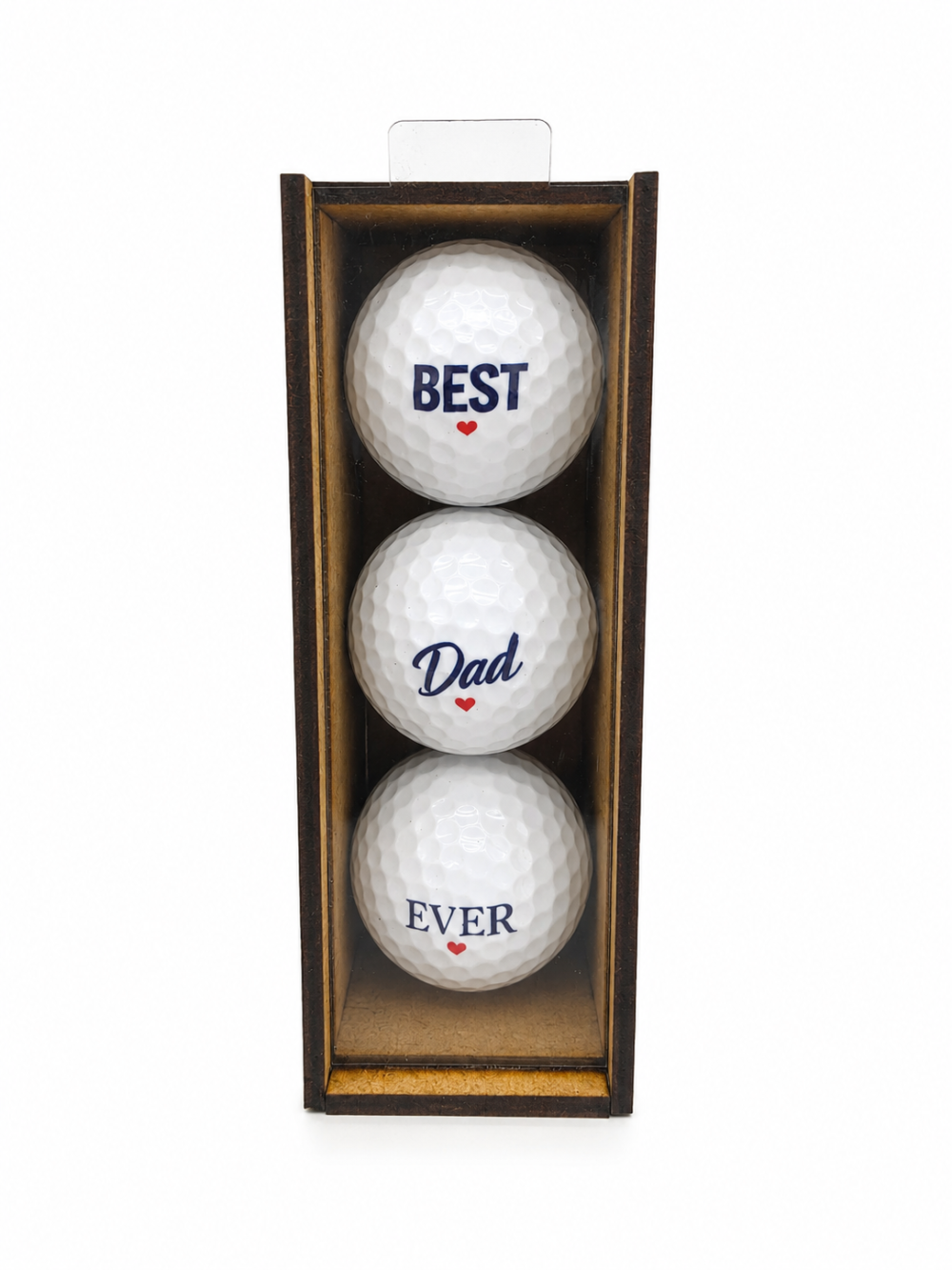 Best DAD Ever_4 Personalised Gifts : Best Dad Ever Golf Ball Gift Set with MDF Display Box