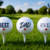 Best DAD Ever_5 Personalised Gifts : Best Dad Ever Golf Ball Gift Set with MDF Display Box