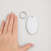 OvalKeychainMUP_6by4cm2 Laser Sublimation Blanks : Super Glossy 3 or 5mm Single or Double Sided Sublimation MDF 6 by 4cm OVAL Keychain + Silver Split Keyring
