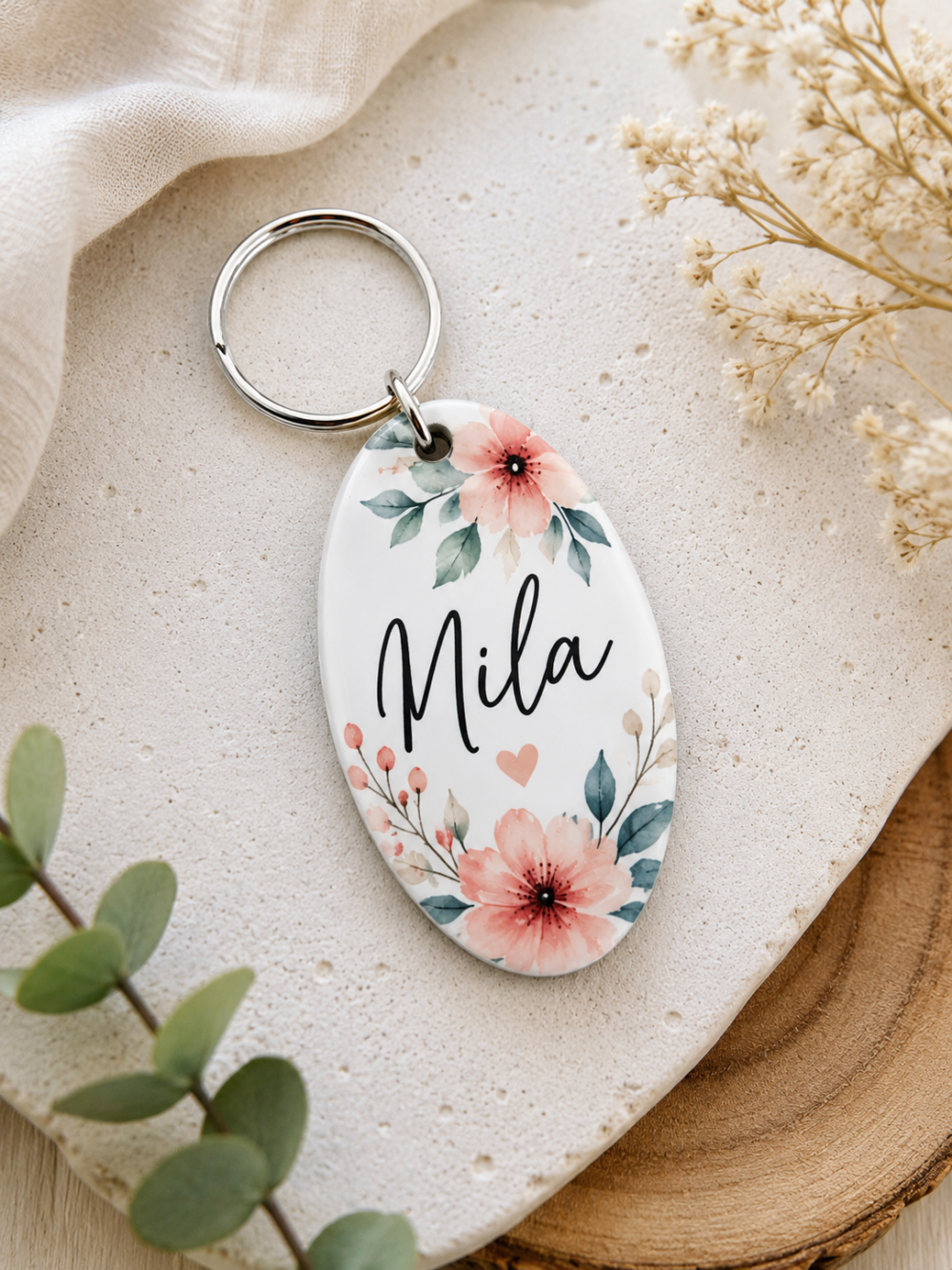 OvalKeychainMUP_6by4cm3 Laser Sublimation Blanks : Super Glossy 3 or 5mm Single or Double Sided Sublimation MDF 6 by 4cm OVAL Keychain + Silver Split Keyring