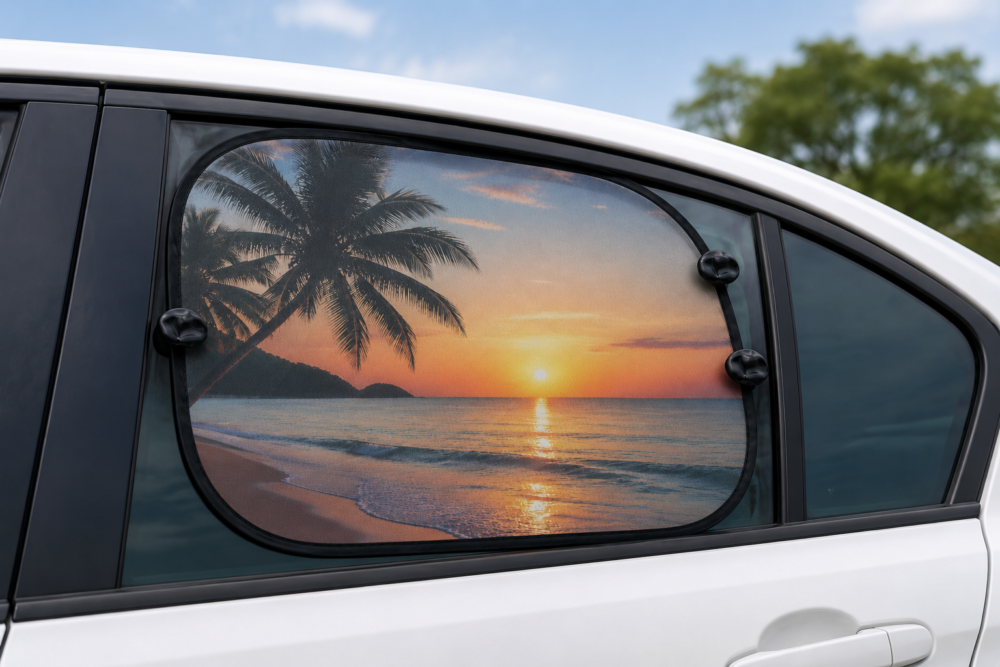 Sunshade1 Sublimation Blanks : Blank, polyester Sublimation Car Sunshade Blanks (Pack of 2)