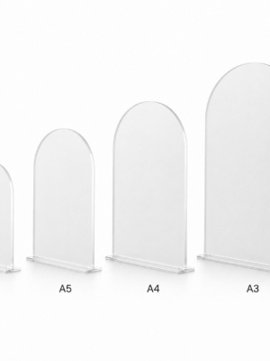 Laser Blanks : 3mm FORSTED S/S Acrylic Arched Boards with lip &amp 3mm Stand (A6, A5, A4, A3)