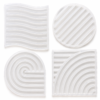 Silicone Mould : 4-Piece Geometric Coaster & Mini Tray Silicone Mould Set (4Retro)