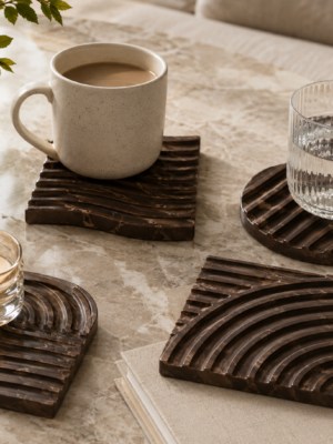 4PieceRetroCoasterSet_4Retro3 Silicone Mould : 4-Piece Geometric Coaster & Mini Tray Silicone Mould Set (4Retro)