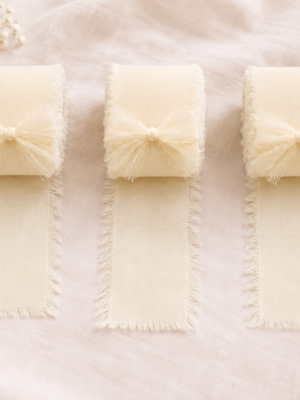 Arts & Crafts : 3 Roll Baby Yellow Chiffon Ribbon Set (CRSBY)
