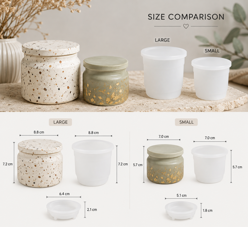 Classic Keepsake Jar Silicone Mould DSC Silicone Mould : Classic Keepsake Jar Silicone Mould (Small & Large) (CJSM)
